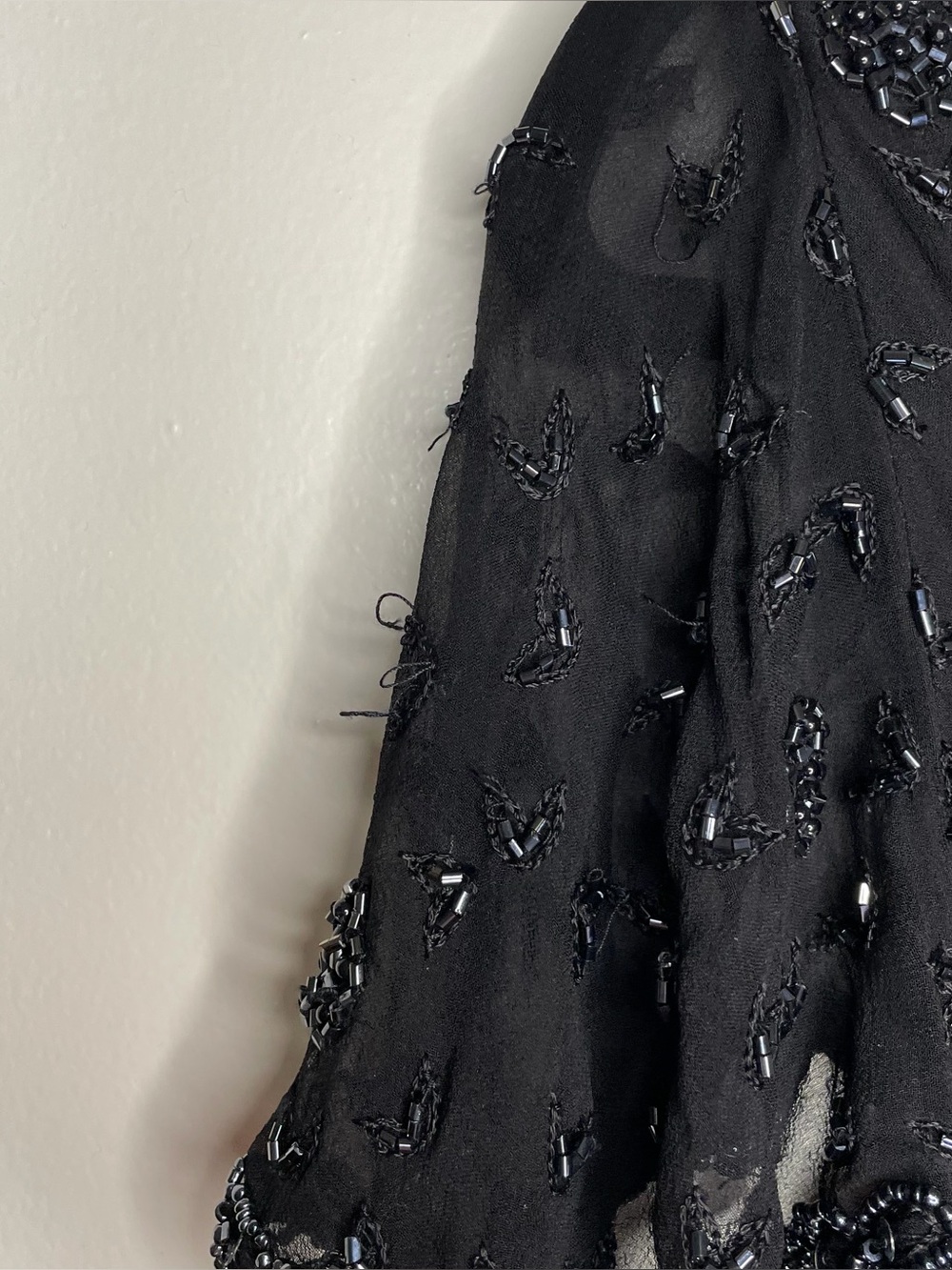 Adrianna Papell Vintage Black Beaded V-Neck Top - Picture 10 of 10